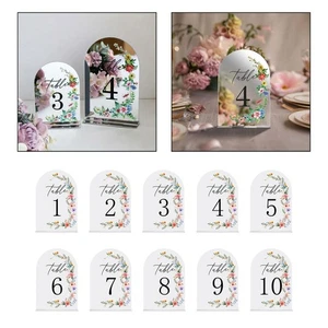 10 Pieces Arch Table Signs Wedding Table Numbers for Anniversary Celebration - Picture 1 of 7