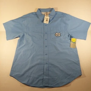 Pro Edge Tarheels Herren Kurzarm Hemd mit Knopfleiste Carolina Blau Gr. Medium  - Bild 1 von 8