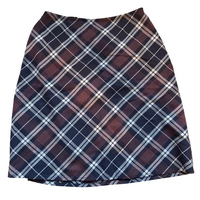 Falda a Cuadros Tailor B. Moss Company Para Mujer Talla 6 Marrón Negro Blanco Carrera Informal Foto 1 de 4