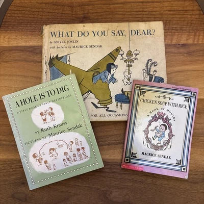 Vintage Maurice Sendak Book Lot - What Do You Say / Chicken Soup / A Hole — 第 1/4 张图片