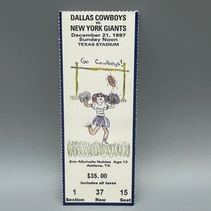 DEC 21, 1997 HERSCHEL WALKER FINAL NFL GAME COWBOYS VS GIANTS TICKET STUB - Picture 1 of 2