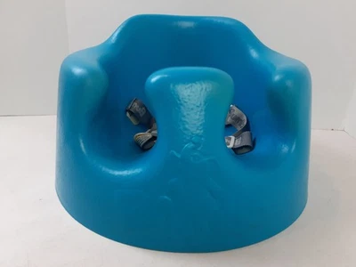 Asiento de piso para bebé Bumbo silla para sentarse con arnés de seguridad ajustable azul Foto 1 de 4