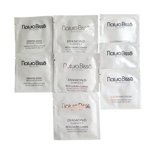 Natura Bisse Sample Lot Diamond Luminous Cleanse Essential Shock Intense Cream - Picture 1 of 11