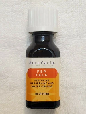Aceite esencial Aura Cacia Pep Talk 0,5 fl oz (15 ml) menta naranja dulce  Foto 1 de 4