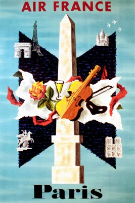 Paris Monuments Culture Af 1956 Vintage Wall Art Home Decor - POSTER 20x30 - Image 1 of 4