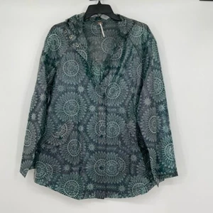 Impermeable Free People Empacable Verde Geométrico Cremallera Completa Talla XS/S - Imagen 1 de 11