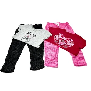 Ropa para niñas - Leggings y camisas - 2 conjuntos - Camiseta manga corta talla 4 - Imagen 1 de 7