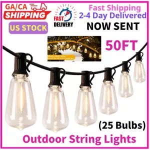 Cadena de luces para exteriores, 2700K cálidas, IP65 impermeables luces de patio de grado comercial - Imagen 1 de 18