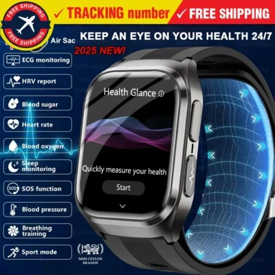 Medical Grade Air Pump Airbag Accurate Measure ECG smart watch Blood Pressure UK - Image 1 of 4