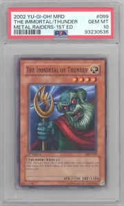 PSA 10 - Yu-Gi-Oh Karte - MRD-099 - THE IMMORTAL OF THUNDER (c) *1st Ed* GEM MINT - Bild 1 von 2