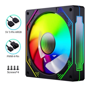 3X PCS Black SNOWMAN CK120 ARGB PC Case Fans 120mm no RGB Controller - Picture 1 of 5