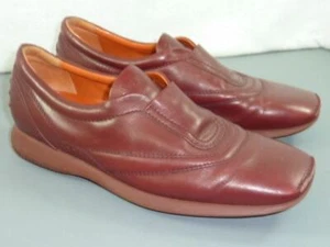 Womens Hogan 9 M Brick Red Leather Slipon Sport Shoes A035 - Picture 1 of 3
