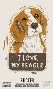 Beagle I Love My Dog Shaped Sticker - Picture 1 of 1