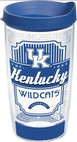 Kentucky Wildcats 16oz Tervis Tumbler with Lid-Made in USA-New Cover