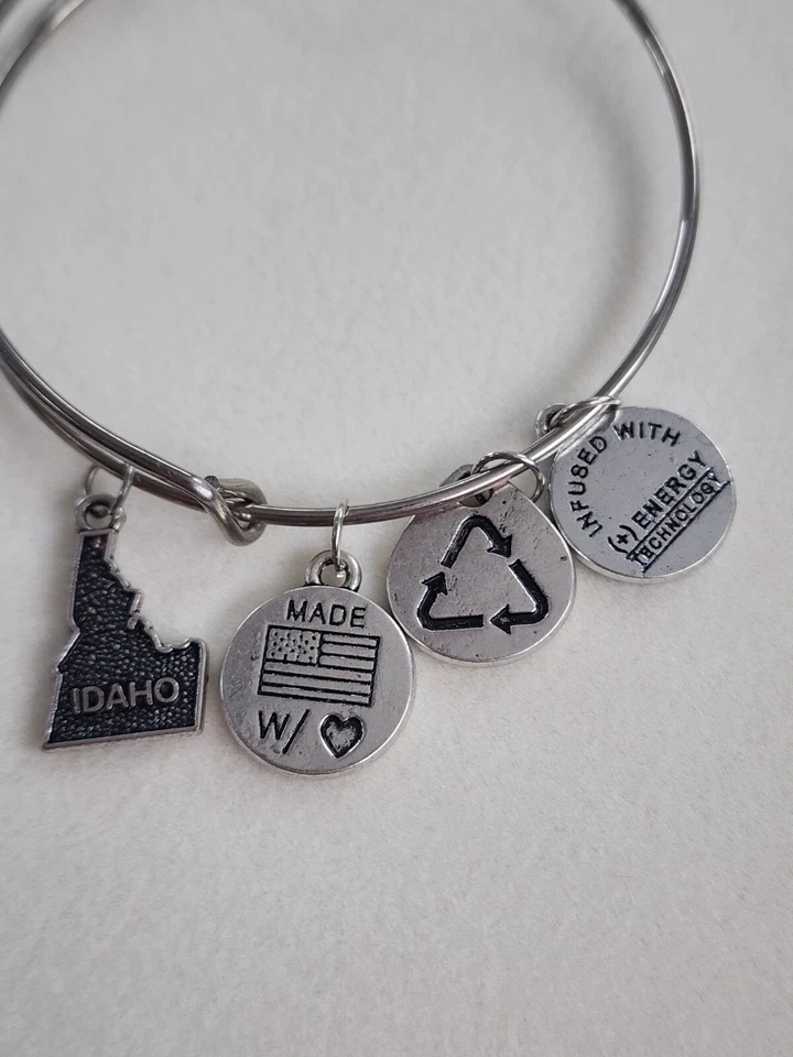 Brazalete Brazalete Acero Inoxidable ALEX & ANI Idaho De Colección Hecho en EE. UU. ❤�💙 Foto 1 de 4