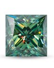 0.91 to 18.30 Ct Dark Green Princess Cut Loose Moissanite Use For Making Jewelry