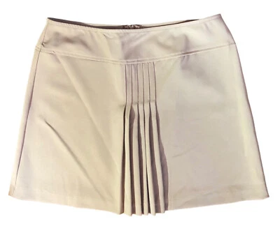 NUEVO CON ETIQUETAS Falda Plisada Envolvente Talla 9 Tostada Línea A Cremalleras Elastizadas Linda Carrera Negocios Foto 1 de 4