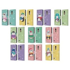 HEAD CASE DESIGNS KAWAII CHRISTMAS PENGUINS LEATHER BOOK CASE FOR LG PHONES 1 - Picture 1 of 7