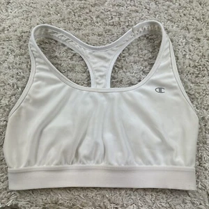 Champion Womens Size Large Medium Support White Sports Bra Racer Back - Picture 1 of 8