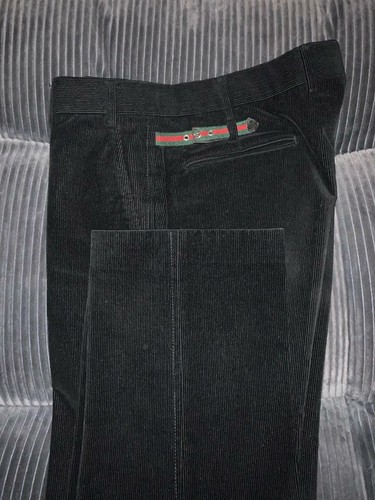 Gucci pantaloni abito uomo blu scuro velluto