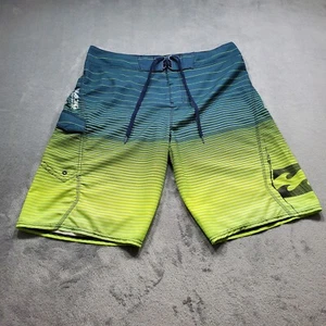 Billabong Platinum PX3 Performance Stretch Board Shorts Yellow Navy Men Sz 34 - Picture 1 of 13