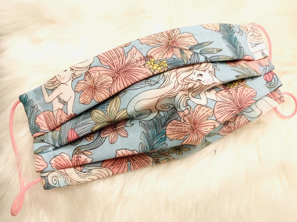 Ariel Face Mask handcrafted Face Mask Washable 100% Cotton Fabric Kids - Image 1 of 1