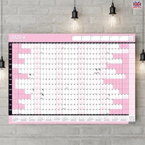 Calendario planificador de pared de medio año calendario 2025-2026 gráfico calendario académico ROSA BEBÉ - Imagen 1 de 125