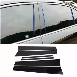 Black Pillar Posts For Honda Civic 2006-2011 (4dr) 6pc/Set Door Trim Cover Kit - Picture 1 of 12