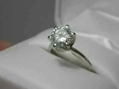 2Ct Round Cut Lab Created Diamond Solitaire Wedding Ring 14K White Gold Finish - Image 1 of 4
