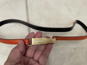 CHANEL LOGO RED BELT - Picture 1 of 5