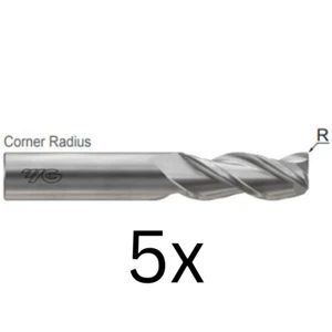 E5G97904 3/16DIA (.030 RAD)x5/16LOC ALUMINIO-POWER HPC 3FL FRESA DE EXTREMO 37° SIN RECUBRIMIENTO (5 piezas) - Imagen 1 de 1