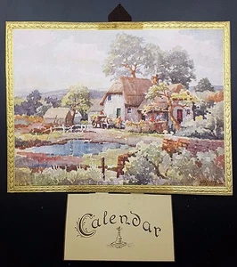 Dekorativer Vintage Wandhängekalender c 1930er Jahre, englisches Landhaus Design - Bild 1 von 4