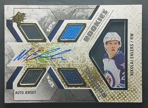 2015-16 SPx Rookie Auto Jersey Nikolaj Ehlers #167 Rookie Auto RC 287/399
