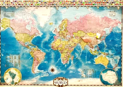 NWT World Map 1000 Jigsaw Puzzle Family Learn Games Kids Geography Earth School - Image 1 of 3