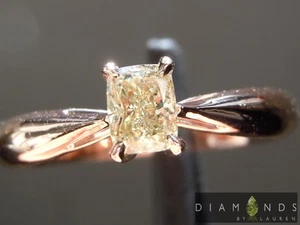 .32 quilates elegante anillo de diamantes amarillo claro SI2 corte cojín diamantes R6968 de Lauren - Imagen 1 de 6