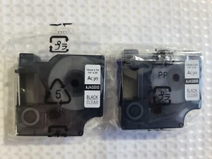 Nastro Etichettatrice 12mmx7m - 1/2" x 23' Nero su Trasparente - 45010 1/2" (Confezione da 2) - Foto 1 di 2