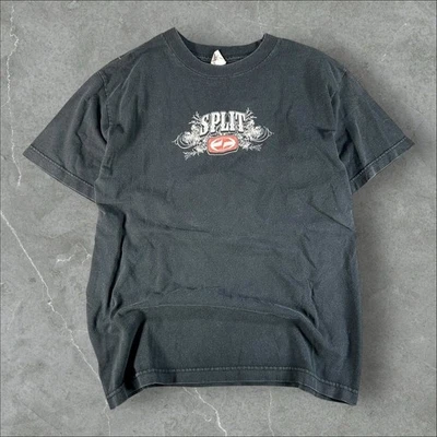 Camisa masculina vintage skate dividida média preta Y2K skatista grunge Mallgoth - Imagem 1 de 4