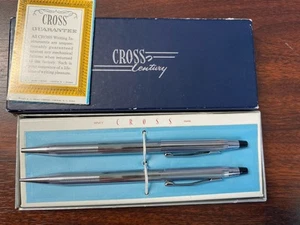 Cross Chrome Pen & Pencil Set 3501 in Box - Picture 1 of 3