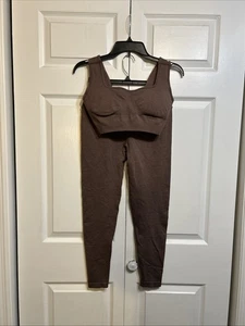 Buffbunny Leggings & Twisted Back Sports Bra Workout Set Size L Large - Picture 1 of 6