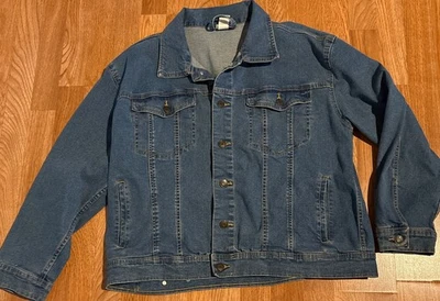 Vintage Haband Duke Blue Denim Jacket Mens Large Trucker Full Zip Trucker - Image 1 of 4