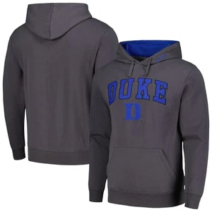 Men's Colosseum Charcoal Duke Blue Devils Arch & Logo 3.0 Pullover Hoodie - Picture 1 of 3
