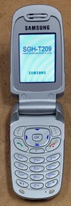 Samsung SGH-T209 - Red and Silver ( T-Mobile ) Cellular Flip Phone w/Case - Picture 1 of 9