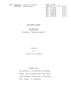 Classic Script THE BIONIC WOMAN On The Run Richard Anderson Notes copy - Picture 1 of 1