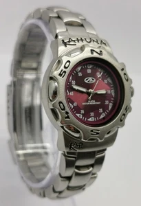Orologio Donna Vintage Anni 90 Stile Kahuna Divers Quarzo Bracciale Acciaio Inox 29mm - Foto 1 di 13