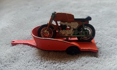 Lesney Matchbox No. Bicicleta Honda 38 con remolque naranja Foto 1 de 4