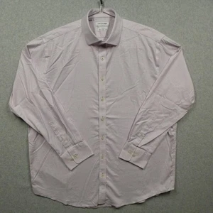Twillory Dress Shirt Mens 17.5 34/35 Pink Blue Micro Check Grid Non Iron Stretch - Picture 1 of 8