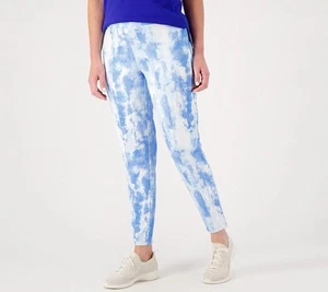Isaac Mizrahi Live SoHo Jogger With Front Seam Detail PM Blue Tie Dye A572802 - Picture 1 of 3