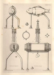 1858 LARGE ARCHITECTURE PRINT ~ LUBECK CATHEDRAL MEDIEVAL GOTHIC ART MEDIAEVAL - Picture 1 of 1