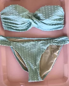 vintage dotted swiss HOT! pastellgrün shabby bohemian Victoria's Secret L - Bild 1 von 10