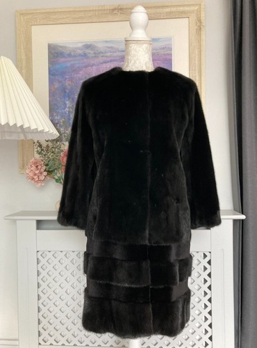NUOVO £21.500 CHRISTIAN DIOR CAPPOTTO PELLICCIA DI VISONE IT42 FODERA SETA MADE IN FRANCE GIACCA